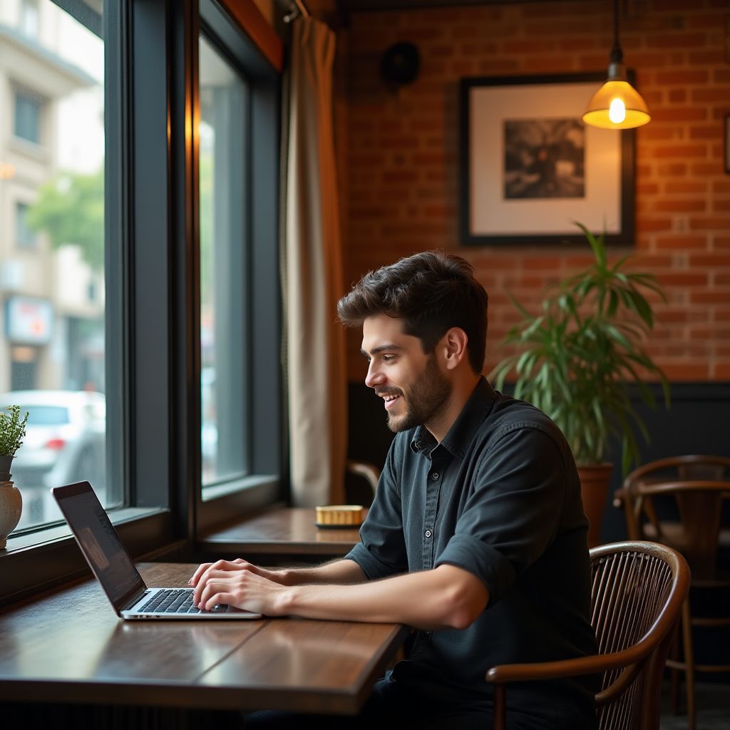 Diseñadora freelance trabajando remotamente